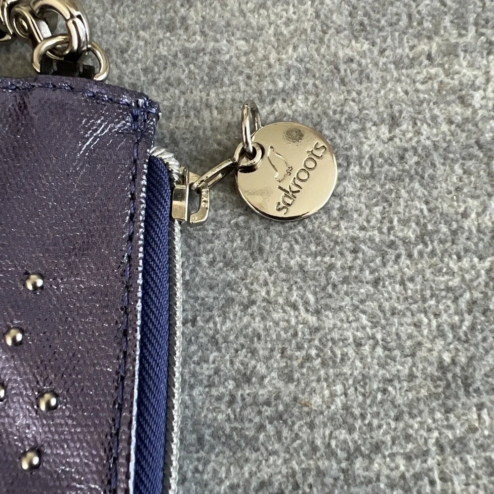 Sakroots Ella Smartphone Sling Crossbody Wallet Removable Strap Purple‎ Elephant